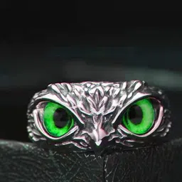Ringzinnie Set Of 2 Stones Studded Owl Eye Adjustable Finger Rings image 4