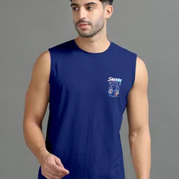 Triptee Men Solid Round Neck Pure Cotton Applique T-shirt-picture-54