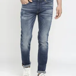 Spykar Dark Blue Cotton Regular Fit Jeans image 1