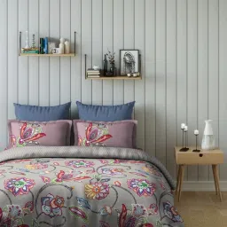 DDECOR Live Beautiful Zeta Collection 136 TC Grey Bed Sheet Set image 1