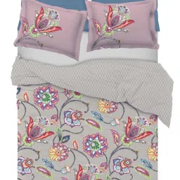 DDECOR Live Beautiful Zeta Collection 136 TC Grey Bed Sheet Set image 3