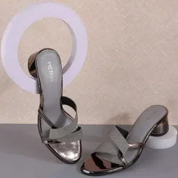 Metro Women's Gun Metal Casual Sandals-image-22