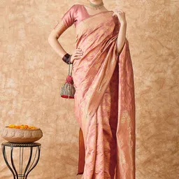 Sangria Woven Design Banarasi Saree With Blouse image 1
