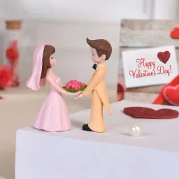 Tayhaa Multicolor Plastic Eternally Yours Wedding Couple Showpiece - Set of 2 image 2