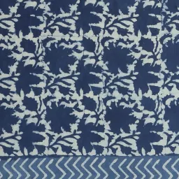 Kalakari India Blue Cotton Printed Saree With Unstitched Blouse image 5