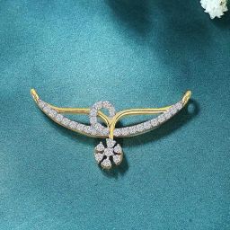 P.N.Gadgil Jewellers Designer Floral Yellow Gold & Diamond Tanmaniya Mangalsutra For Women-picture-1