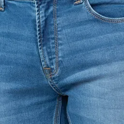 Spykar Light Blue Cotton Regular Fit Jeans image 4