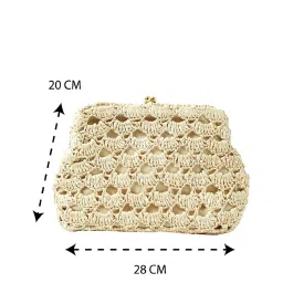 Accessorize London Beige Textured Medium Sling Handbag image 5