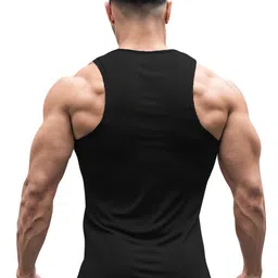 3Colors Printed Scoop-Neck Gym Vest VEST-NCUT-HUMN TORANDO-BLK_M image 2