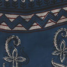 Kalakari India Blue Cotton Printed Saree With Unstitched Blouse image 4