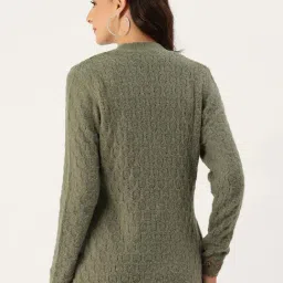 Apsley Olive Regular Fit Embroidered Cardigan image 2