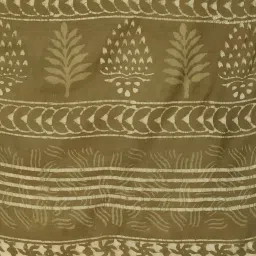 Kalakari India Green Cotton Printed Saree With Unstitched Blouse image 5