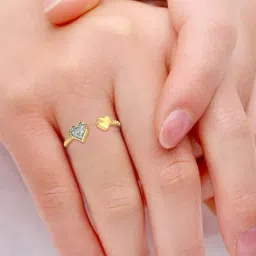 Candere by Kalyan Jewellers 18K Yellow Gold Heart Shape Diamond Ring for Women-picture-15