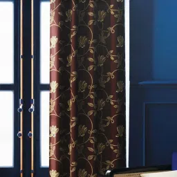 Bianca ANTELLIA GLITTER Brown Polyester 5 Ft. Window Curtain image 1