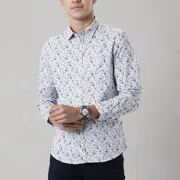 Indian Terrain Ecru Slim Fit Printed Shirt-picture-11