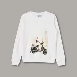 Fame Forever by Lifestyle Kids White Printed Regular Fit Sweatshirt-picture-31