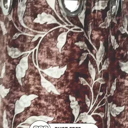 Bianca VILLA C`ESTA Brown Faux Silk 7 Ft. Door Curtain - Set of 2 image 4