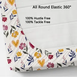 LA VERNE White Floral 110 TC Bedsheet with 2 Pillow Covers image 2