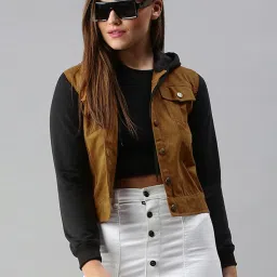 VOXATI Brown & Black Regular Fit Jacket image 1