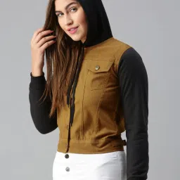 VOXATI Brown & Black Regular Fit Jacket image 3