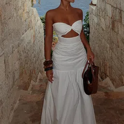 Outzidr Women Strapless Maxi Dress image 4