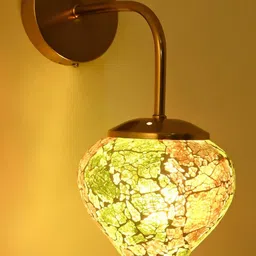 SOMIL Green & Orange Printed Glass Cylinder Shaped Wall Lamp-picture-20