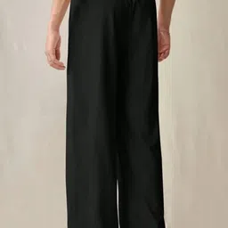 BROADSTAR Men Solid Loose Fit Regular Trousers image 2