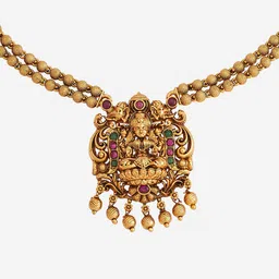 Kushal's Fashion Jewellery Copper Gold-Plated Antique Necklace image 2