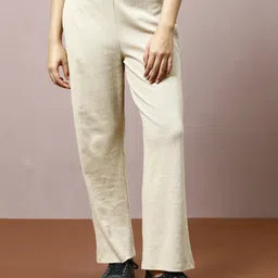 Athena Women Relaxed Straight Leg Fit Mid-Rise Wide Leg Trousers-image-66