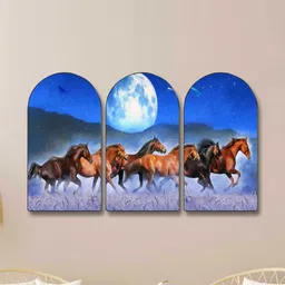 Myntra Elegant Homes Blue Set of 3 Piece MDF Birds and Animals Wall Paintings image 5