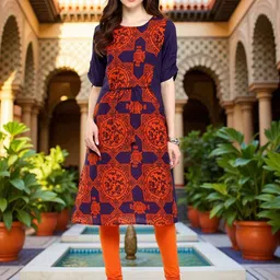 Pannkh Ethnic Motifs Printed Round Neck Straight Kurta-image-29