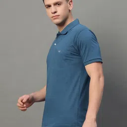 RISS Men Solid Polo Collar Cotton T-shirt-image-78