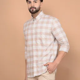 Crimsoune Club Men Premium Slim Fit Button-Down Collar Tartan Checked Cotton Casual Shirt-image-14