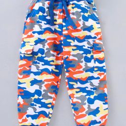 Babyhug Full Length Lounge Pant Camo Print - Blue-image-125