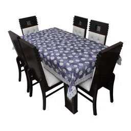 Dakshya Industries PVC Waterproof 6 Seater Dining Table Cover - Blue-picture-25