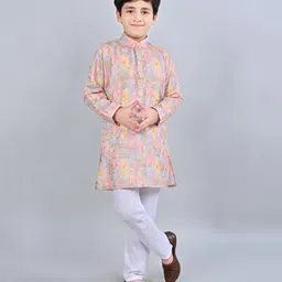 BT DEZINES Full Sleeves Abstract Printed Sequined Kurta Pajama Set - Multi Colour-picture-22