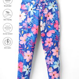 Pine Active Full Length Legging With Floral Print - Blue-picture-1