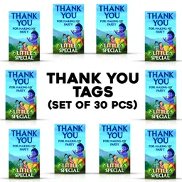 Zyozi Little Krishna Theme Thank You for Making My Party Little Special Tags for Birthday Blue - Pack of 30 image 2