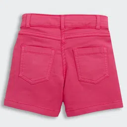Barbie by Tiny Girl Solid Pocket Detailed Denim Shorts - Hot Pink image 3