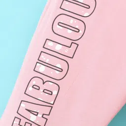 Doreme Single Jersey Ankle Length Lounge Pant Text Print - Pink image 3