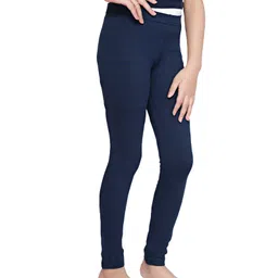 Tiny Girl Knitted Solid Leggings - Navy Blue image 4