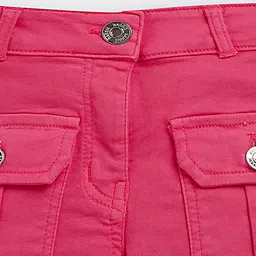 Barbie by Tiny Girl Solid Pocket Detailed Denim Shorts - Hot Pink image 4