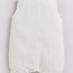 Cot & Candy Pack of 2 Organic Cotton Sleeveless Solid Rompers - Ginger & Latte image 5