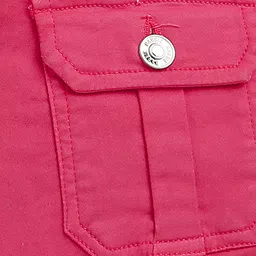 Barbie by Tiny Girl Solid Pocket Detailed Denim Shorts - Hot Pink image 5