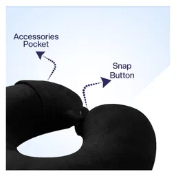 Billebon Premium Neck Pillow Black Fibre Filled Travel Pillow with Eye Mask image 4