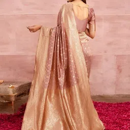 Mitera Woven Design Zari Silk Blend Banarasi Saree image 4