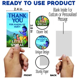 Zyozi Little Krishna Theme Thank You for Making My Party Little Special Tags for Birthday Blue - Pack of 30 image 5