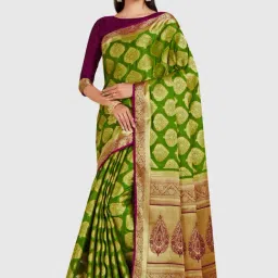 Mimosa Green Woven Sarees With Blouse-picture-36