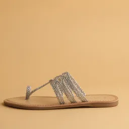 Eridani Women's Tropea Silver Toe Ring Sandals image 2