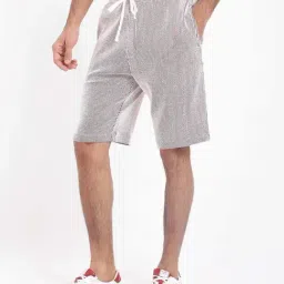 Rare Rabbit Maroon Regular Fit Stripes Shorts image 4